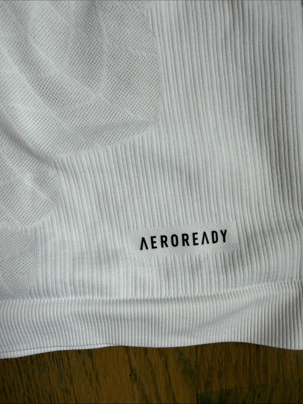 adidas White Short-Sleeve Tennis Shirt with Navy Logo